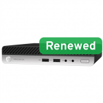 HP Renewed Grade B | ProDesk 600 G4 DM | Intel Core i3 | i3‑8100T | 8 GB | NVMe | 128 GB | Intel UHD Graphics 630 | Windows 11 Home