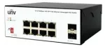&Scaron;akotuvas Uniview Switch Qoltec 8x PoE 2x SFP pramoninis niezarzadzalny (ISW2000-8T2GP-POE-IN)