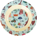 Rice - Melamine Kids Bowl with Mėlyna ABC Print - Mėlyna - 250 ml
