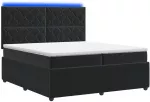 Lova LED lovos čiužinys su LED ap&scaron;vietimu Juoda 200 x 200 cm Aksomas