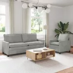 Sofa Sofos komplektas 2 vnt. &Scaron;viesiai pilka Aksomas
