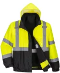 Gero matomumo auk&scaron;čiausios kokybės PORTWEST S365 3 viename Bomber striukė, Dydis: XL, Pw spalvos: Geltona/Juodas