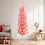 Dirbtinis lieknas Kalėdų medis 120 cm 150 LED &Scaron;ilta balta