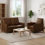 Sofa Sofos komplektas 2 vnt. Ruda Dirbtinė zom&scaron;a