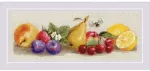 Riolis Siuvinėjimo kryželiu rinkinys &bdquo;Vasaros skonis&ldquo; &ndash; vaisių natiurmortas 40 x 15 cm