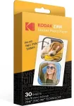 Kodak ZINK 2×3” 50×76 mm 30 Sheets Pre-Cut Sticker Fotopopierius
