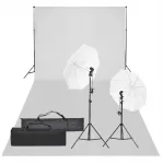 Vidaxl fotografijos studijos rinkinys su lempomis ir fonu