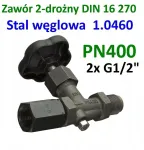 Ventiliatorius 2xg1/2" manometrinis 2 krypčių ventilis, juodas plienas pn400 dn4 wika s004.16.100