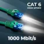 Deleycon Cat6 Ethernet tinklo kabelis, 5 m, žalias