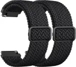 Mugust 2 vnt. 20 mm 22 mm apyrankių rinkinys vyrams ir moterims, elastinis nailono pintas pakaitinis dirželis, 22 mm 20 mm laikrodžių dirželiai, nailonas, a