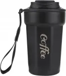 Izoliuotas kavos puodelis, 480 ml, nerūdijančio plieno, be Bpa, juodas