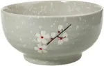 Lachineuse didelis japoni&scaron;kas ramen dubuo - pilkas ⌀ 16.5 cm - 1000 ml - vy&scaron;nių žiedai - ryžių dubenys, pusryčių ir sriubos dubenys - azijos japonija azija - japoni&scaron;ki stalo įrankiai dovana