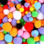 1000 vnt. pomponų rinkinys rankdarbiams - mini spalvingi pomponai 1&ndash;2,5 cm, pomponai rankdarbių gamybai, pomponų dekoracijos vakarėlių dekoravimui, pomponų kamuoliukai Velykoms, Kalėdoms, vaikams