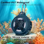 Kompiuterio kolonėlės Xleader mažas ne&scaron;iojamas bluetooth garsiakalbis, sertifikuotas ipx7 atsparus vandeniui plaukiojantis garsiakalbis du&scaron;ui, baseinui, paplūdimiui su &scaron;viesomis, spaustuku, mikrofonu, bassup, golfo reikmenys, dovanos, ežero mėlynumo