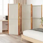 5 dalių &scaron;viesiai pilka kambario pertvara, 350x180 cm