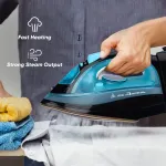 Powersteam garinis lygintuvas 2400 W belaidis su ultra keraminiu padu, belaidis garinis lygintuvas su apsauga nuo kalkių, 320 ml vandens talpa, apsauga nuo la&scaron;ėjimo, vertikalus garas
