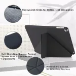 Origami dėklas, skirtas Ipad 9.7 colių 6-os kartos 2018 ir 5-os kartos 2017, taip pat skirtas Ipad 9.7 colių Air 1-os kartos 2013 ir Air 2-os kartos 2014, 5-in-1 įvairūs žiūrėjimo kampai, &scaron;velnus silikoninis dėklas, mink&scaron;tas tpu galinis dangtelis - j ...