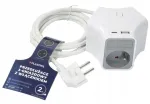 Plast-Rol Maitinimo juosta ilginamasis laidas įkroviklis 2m. 3 lizdai + usb-a ir usb-c