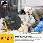 Sial pramoninis ventiliatorinis &scaron;ildytuvas 9000 W - elektrinis &scaron;ildytuvas - statybinis &scaron;ildytuvas - ventiliatorius garažams, dirbtuvėms, statybvietėms - D9 - juodas