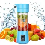 Blenderis, ne&scaron;iojamas kokteilių plaktuvas 380ml mėlynas