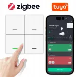 Zigbee Tuya mygtukų pultelis, 4 kanalai, 12 scenų, skirtas Home Assistant Zigbee2mqtt Zha