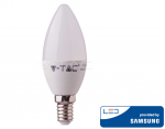 4.5W LED lemputė, žvakės formos, E14, termoplastikas, 4000K, SAMSUNG LED chip