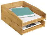 CEP Briefablagen-Set Silva, DIN A4, aus Bambusholz eine Lackiereung macht den Briefalagen wasserfest, 100% aus - 1 vnt. (2240010301)