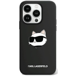 Apple iPhone 15 Pro Max Karl Lagerfeld dėklas Silicone Choupette Head (KLHMP15XSCHPPLK)