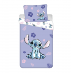 Patalynė bawełniana 140x200 Lilo i Stitch violetinė poszewka 70x90 JF 02