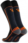 Unisex ilgos kompresinės sportinės kojinės Stark Soul 2139, juoda-oranžinė