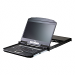 Aten 16 prievadų trumpas Gylis PS/2-USB VGA vienos bėgelio plačiaekranis LCD KVM komutatorius 18,5" 1366x768 | CL3116NX