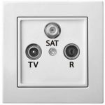 Firanto Televizijos lizdas (TV + R + SAT) EPSILON, galinis, be rėmelio, baltas