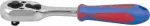 King Tony RACINIS VERŽLIARAKTIS 1/4'' SU MYGTUKU 140MM, 45 DANTŲ GUMINĖ RANKENA