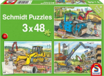 Schmidt Spiele Dėlionė 3x48 statybinės transporto priemonės G3