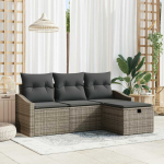 Lauko baldų komplektas Sofos komplektas su pagalve 4 pcs poliratanas