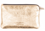 Segali Leather mini wallet-key ring 7289 golden shiny