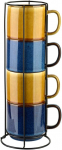 Affek Design EVIE 4 puodelių rinkinys ant stovo, 400 ml