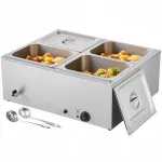 Komercinis maisto &scaron;ildytuvas, 1500W elektrinis garinis bain marie, 4 indų nerūdijančio plieno maisto &scaron;ildytuvas maitinimui