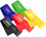 Rinkinys gum do ćwiczeń TPE - Mini Band L, 2.3-18.2kg, 5 gum, kolorowy, REBEL ACTIVE