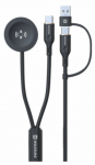 &bdquo;Swissten&ldquo; belaidis 2in1 įkrovimo laidas, skirtas &bdquo;Samsung Galaxy Watch&ldquo; / 2x USB-C / USB 1.2m