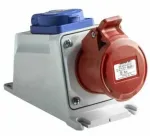 FAMATEL Fiksuotas lizdas 32A 4P 400V + GS*T IP54 lizdas su kai&scaron;čiu 23625F