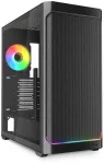 Sharkoon AK4W RGB juosta, Midi Tower korpusas, PC, juodas, ATX, micro ATX, Mini-ITX, metalas, keli