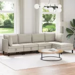 Sofa Svetainės baldų komplektas 5 vnt. Avižinė Audinys