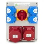 Els Elektrotechnika N411TRG Statybinė skirstomoji dėžutė 32A/5 + 16A/5 + 4*GS 230V + TRG jungiklis, stacionarus korpusas, N411TRG