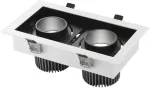2x20W LED įleidžiamas &scaron;viestuvas APOLLO, juodas, 3000K