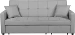 Beliani I&scaron;skleidžiama 3-vietė sofa GLOMMA &scaron;viesiai pilka
