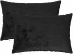 Pagalvėlės užvalkalas 2 pcs HEERLEN Juoda 30 x 50 cm Flanelė