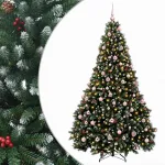 Dirbtinė žalia Kalėdų eglutė su žaisliukais 210 cm 300 LED
