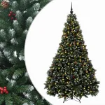 Dirbtinė žalia Kalėdų eglutė su žaisliukais 210 cm 300 LED