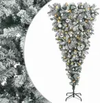 Apverstas dirbtinis Kalėdų eglutė su &scaron;akomis 120 cm 150 LED